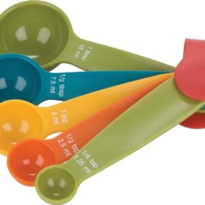 Plastic Measuring Spoon Set 5pc Colour-Coded