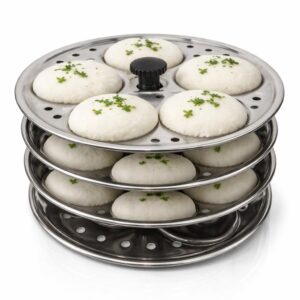 Steel Idli Maker 4-Tier 16-Mould Stand