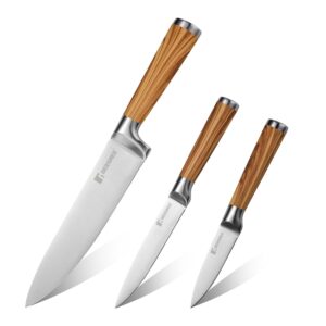 Bergner Stainless 3-Piece Knife Set with Covers