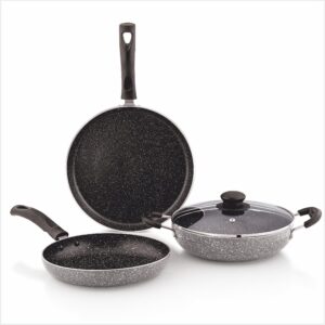 Solimo 4-Piece Non-Stick Cookware Starter Set