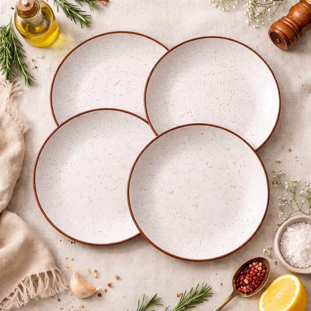 Ceramic Dinner Plate Set 10-Inch x4