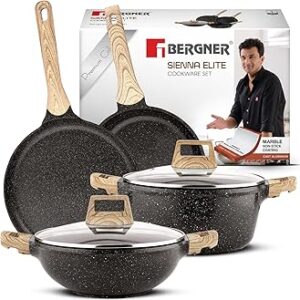 Bergner Titan Marble Coat Cookware 3pc