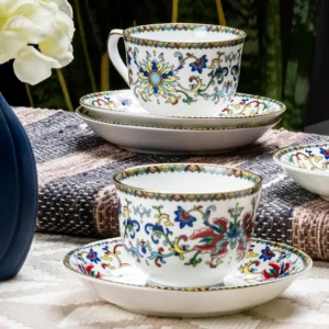 Bone China Tea Set 6 Cups and Saucers