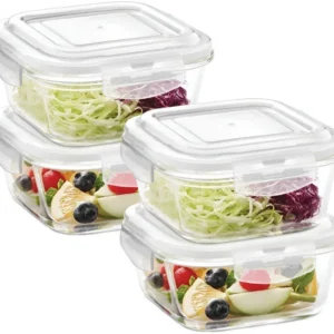 Borosil Glass Storage Jar Set 4pc Airtight