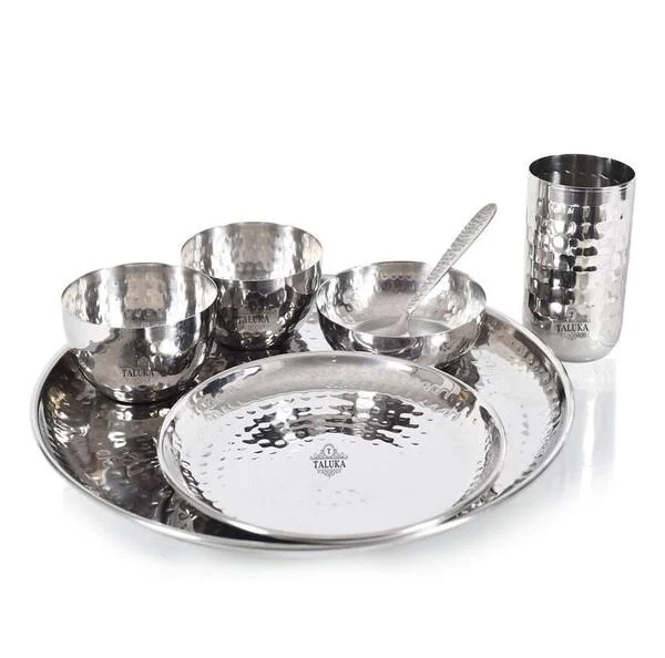 Stainless Steel Thali Set 7-Piece Traditional